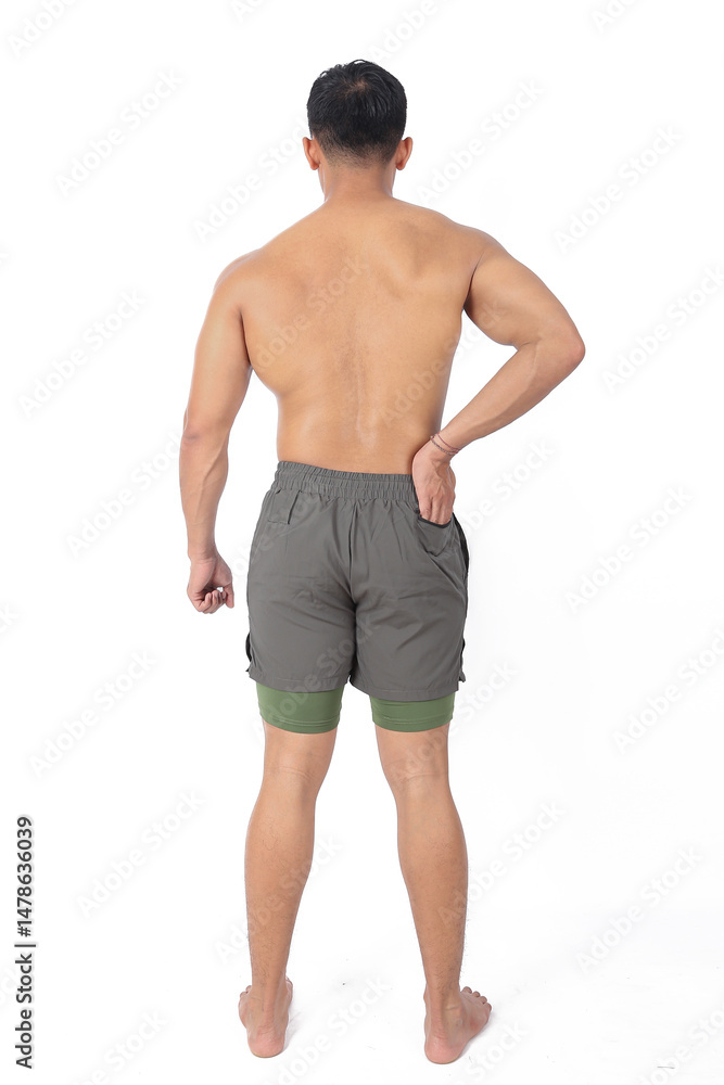 Fototapeta premium Young man wearing compression shorts