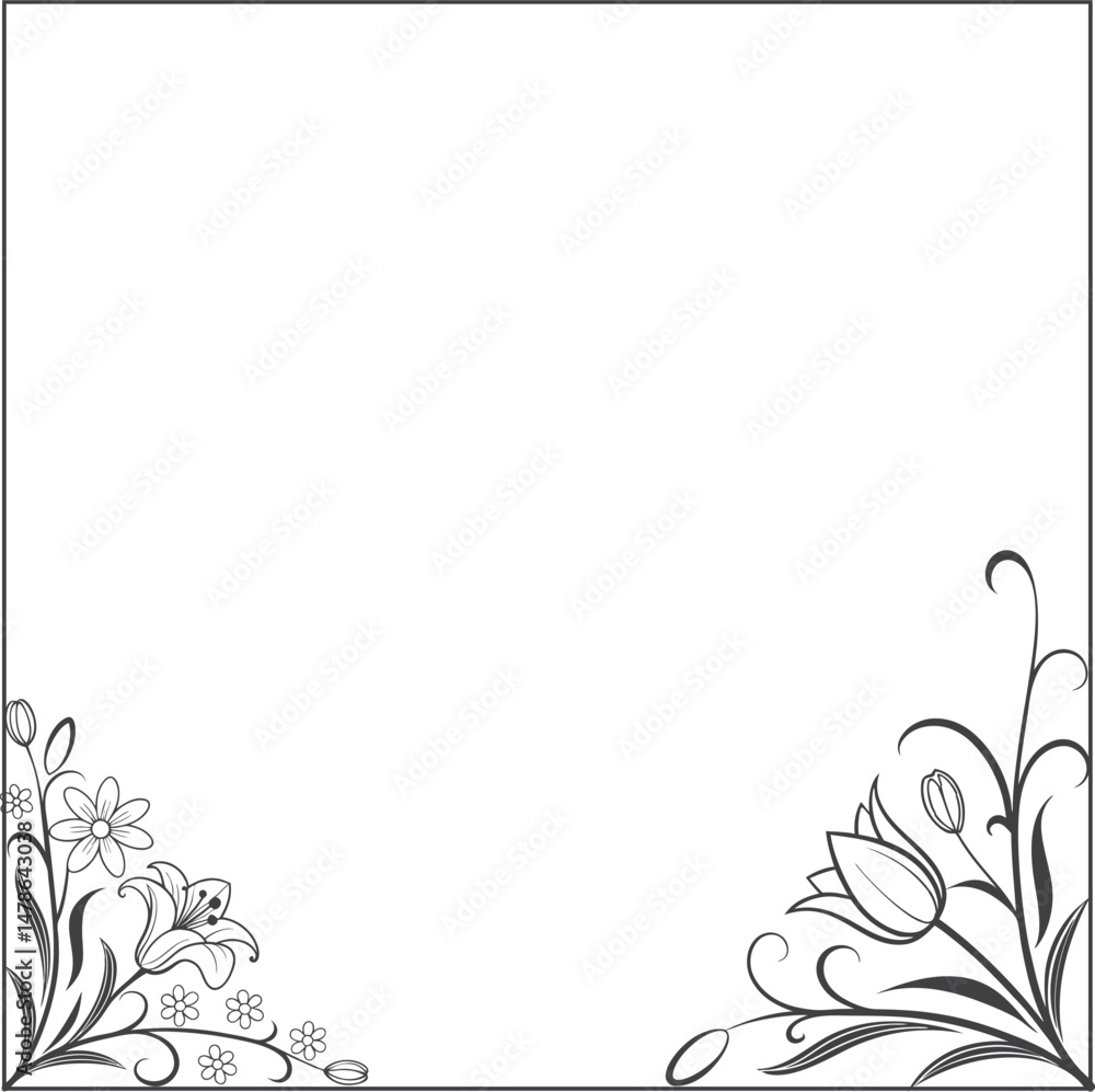 Fototapeta premium abstract floral background with frame