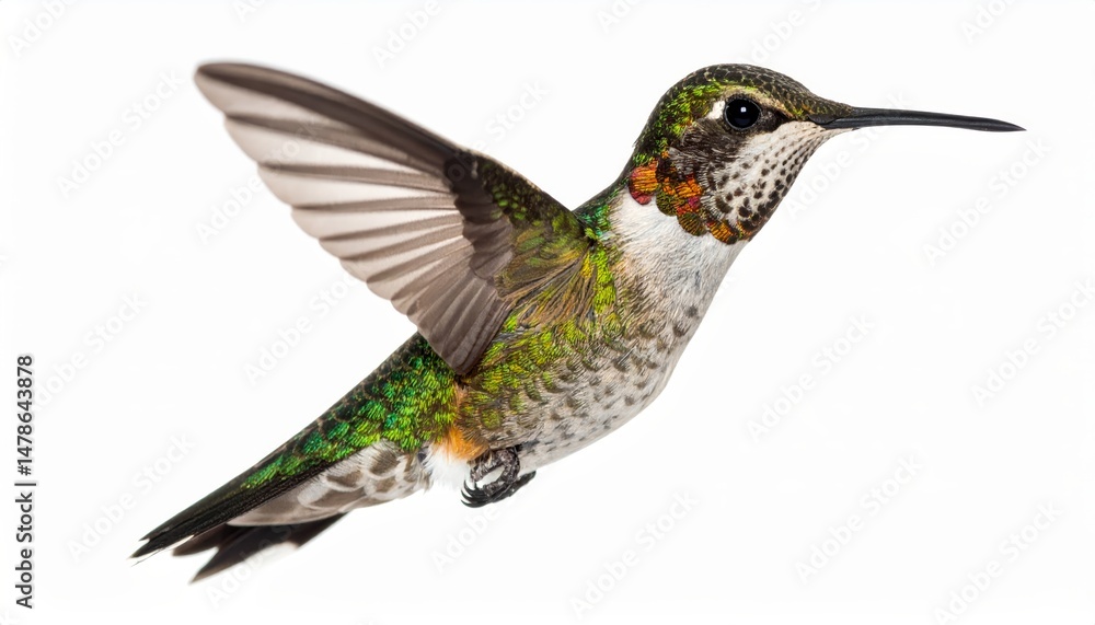 Fototapeta premium Hummingbird in flight, a captivating display of nature's aerial acrobat hummingbird