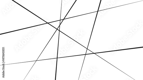 Random geometric line pattern on a transparent background. Abstract black random chaotic liens with many squares and triangles shape background. 