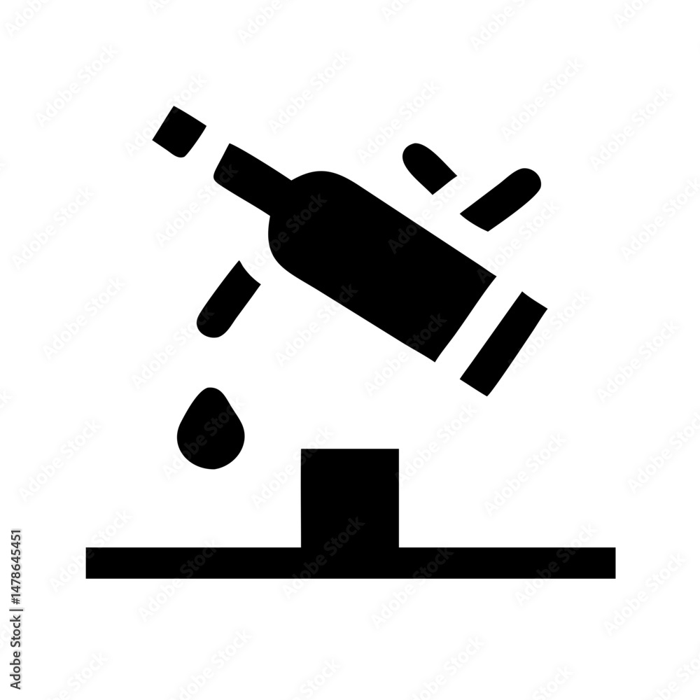 Liquid Spilling from Bottle, Vector Illustration of Fluid Spill Liquid Spilling from Bottle, Vector Illustration of Fluid Spill