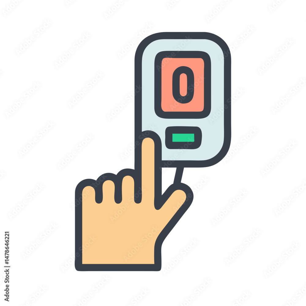 Fingertip Pulse Oximeter Icon , Flat Medical Device Vector Illustration Fingertip Pulse Oximeter Icon , Flat Medical Device Vector Illustration
