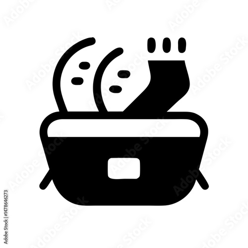  Foot Spa Bath Massager Icon , Relaxation and Wellness Silhouette Symbol