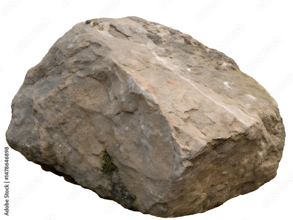 Fototapeta premium Close-Up of a Rock Boulder Isolated on transparent background cutout, PNG file, Cutout file