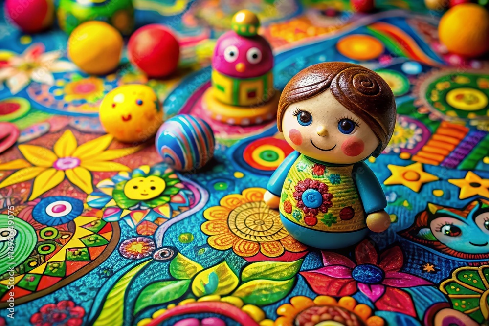 Playful Toy Doodle Pattern: Whimsical Background for Kids' Products Playful Toy Doodle Pattern: Whimsical Background for Kids' Products