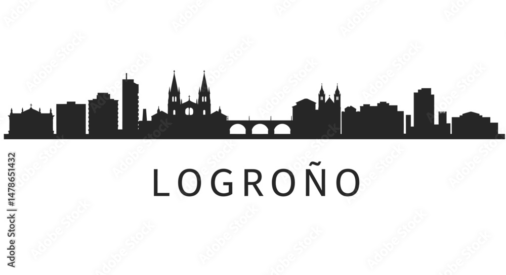 Logroo skyline with Spain City silhouette. Logroo skyline with Spain City silhouette.