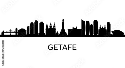 Getafe Skyline City Silhouette Spain Landmark.