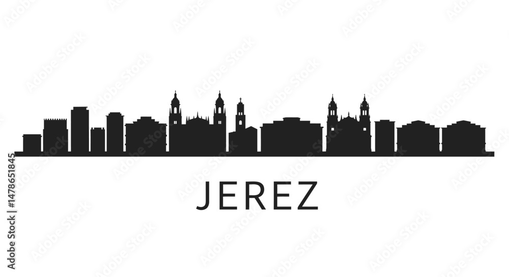 Jerez Skyline Cityscape Vector. Jerez Skyline Cityscape Vector.