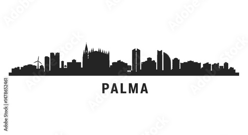 Palma skyline silhouette Cityscape icon.