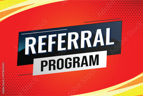 referral program word concept vector illustration with lines modern futuristic 3d style for landing page template ui web mobile app poster banner flyer background gift card coupon label wallpaper 