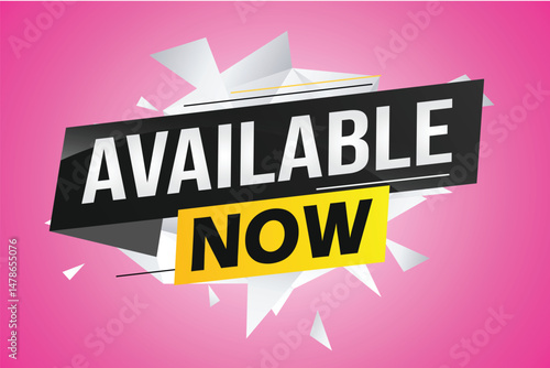 available now word concept vector illustration with lines 3d style for social media landing page, template, ui, web, mobile app, poster, banner, flyer, background, gift card, coupon, label, wallpaper 