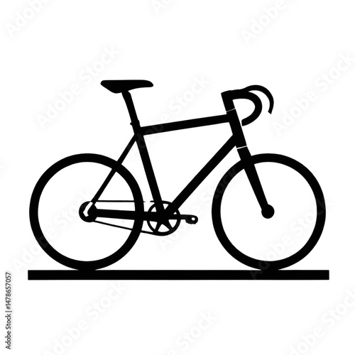 Road Bicycle Icon – Minimalist Bike Silhouette Vector for Cycling Design