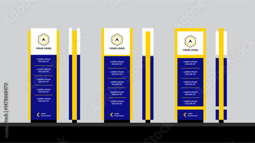 Totem signage exterior and interior template set corporate identity