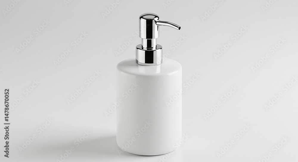 Obraz premium White Ceramic Soap Dispenser with Chrome Pump