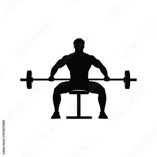 Man lifting barbell in gym bench press