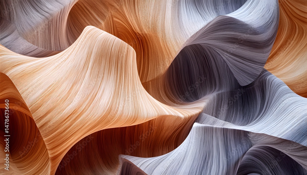 Obraz premium Abstract depiction of flowing, organic forms in warm earth and cool tones.