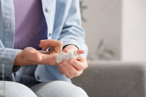 Young woman with applied ga...