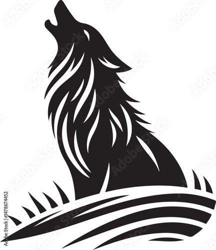 Howling Wolf Silhouette