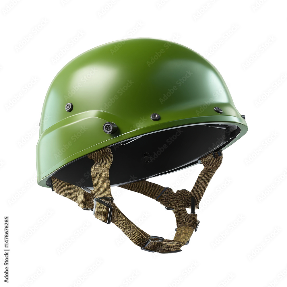 Fototapeta premium A green protective helmet, designed for combat and safety