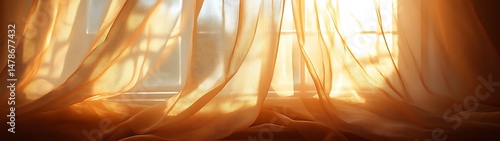 Sunlight through sheer curtains