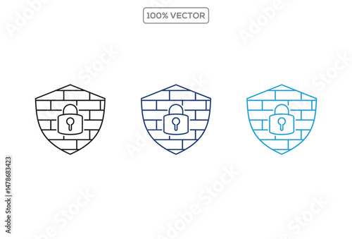 icon Safety, security, protection thin line icons. For website marketing design, logo, app, template, ui, etc. Vector illustration 11