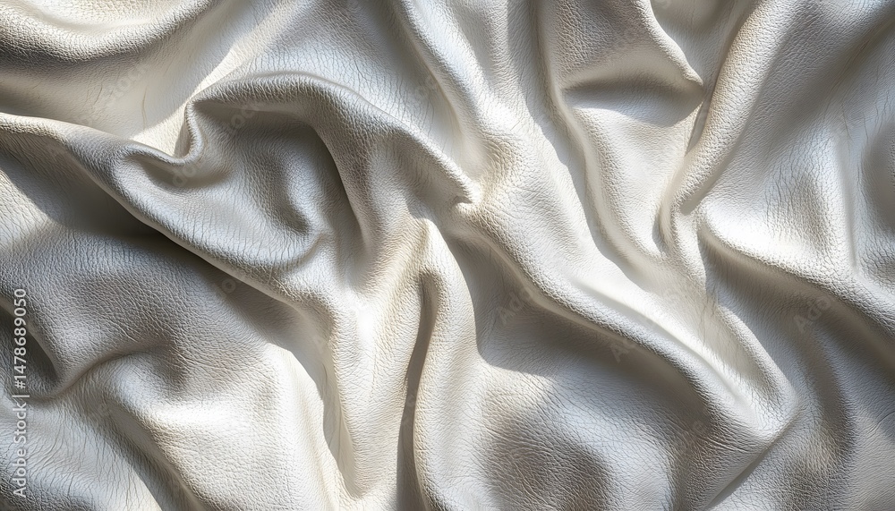 Obraz premium Elegant folds of a smooth, light cream fabric.