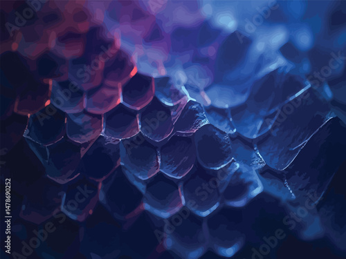Blue and Purple Honeycomb Pattern Background – Modern Geometric Design Featuring Hexagonal Honeycomb Shapes, Perfect for Technology, Science, and Abstract Projects