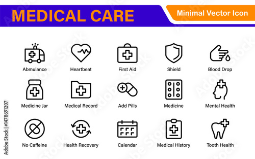 Healthcare, Medical and Medicine related line icon set. modern icon illustration collection.