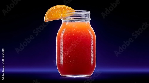 Sunrise Tequila Cocktail in Mason Jar.