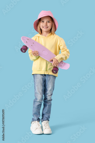 Little girl with skateboard...