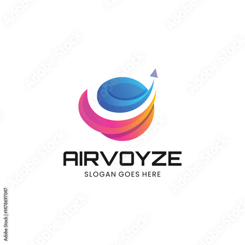 Gradient Modern Abstract Planet Logo Design