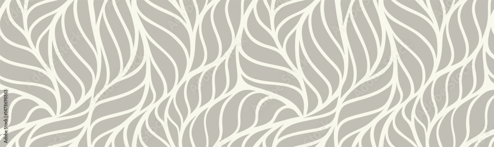 Abstract floral palm leaves seamless pattern