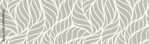 Abstract floral palm leaves seamless pattern