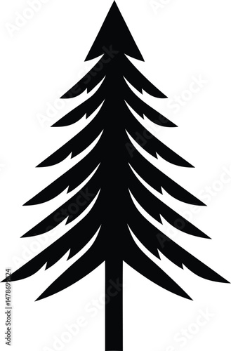 Boreal Forest Tree Icon Vector Art Illustration