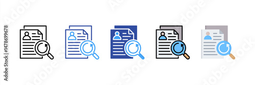 Document Review Multi Style Icon Set