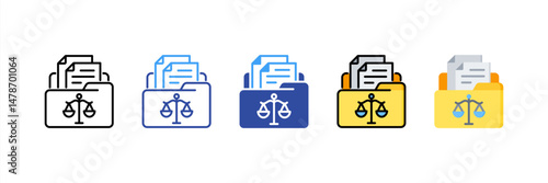 Filing Multi Style Icon Set
