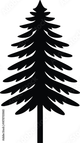 Larch Tree Icon Vector Art Illustration