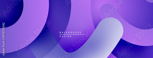 Abstract purple layers create flowing, modern background. Soft gradients offer visual depth, simple design.