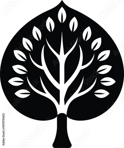 Nutmeg Tree Icon Vector Art Illustration