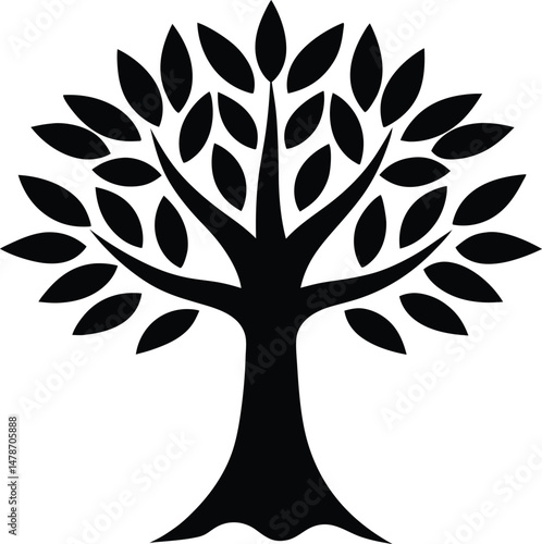 Olive Tree Icon Vector Art Illustration