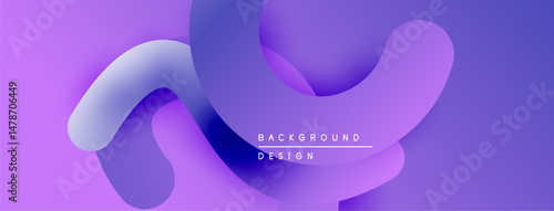 Abstract fluid shapes, purple hues create modern background. Gradient colors blend smoothly, offering dynamic visual effect.