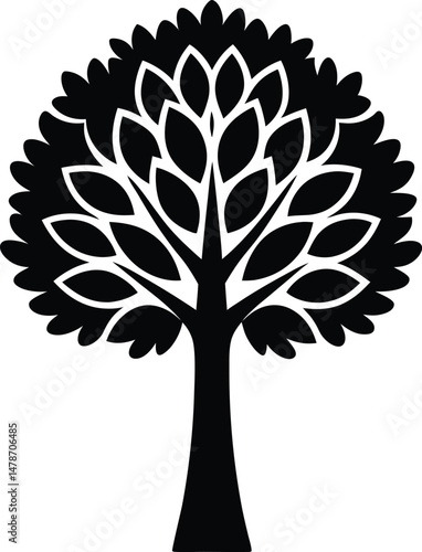 Poplar Tree Icon Vector Art Illustration