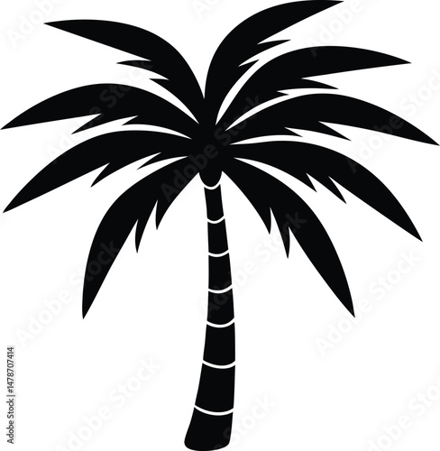 Thatch Palm Tree Icon Vector Art Illustration