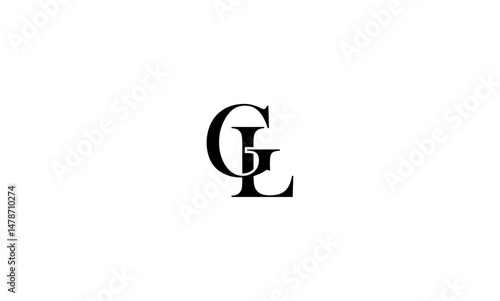 GL initial letters, monogram logo