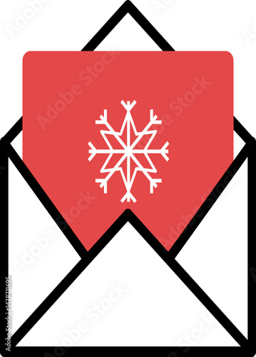 Cute Winter and Christmast Linear Icon