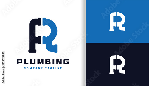 Letter R with Plumbing Logo