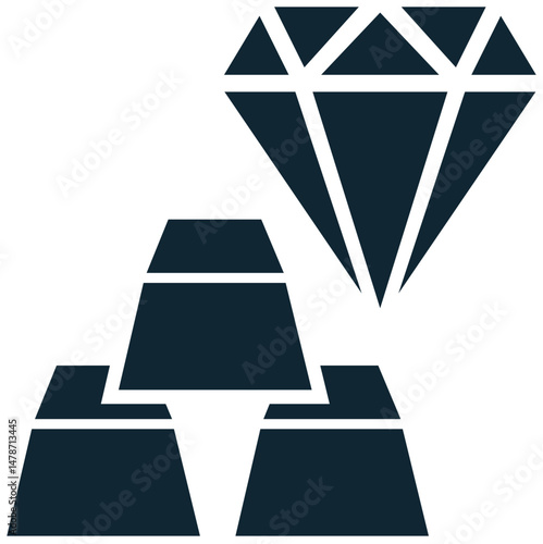Financial commodities icon vector for trading goods, market pricing, and asset value. Ideal for investment, market, and economic strategy visuals.