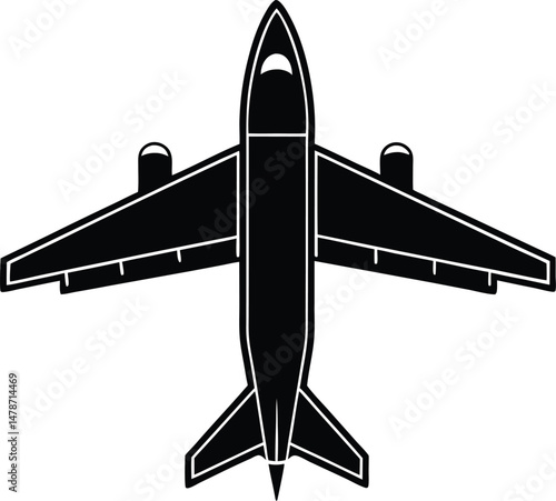 vector illustration of a jet airplane