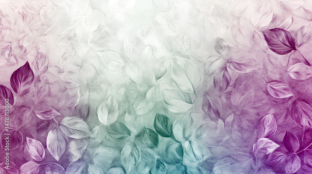 Fototapeta premium Abstract Purple Green White Gradient Floral Texture Background