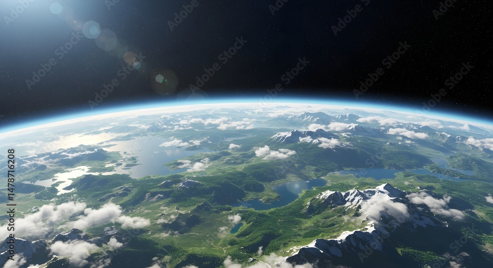 Fototapeta premium Aerial View of a Fantasy Landscape